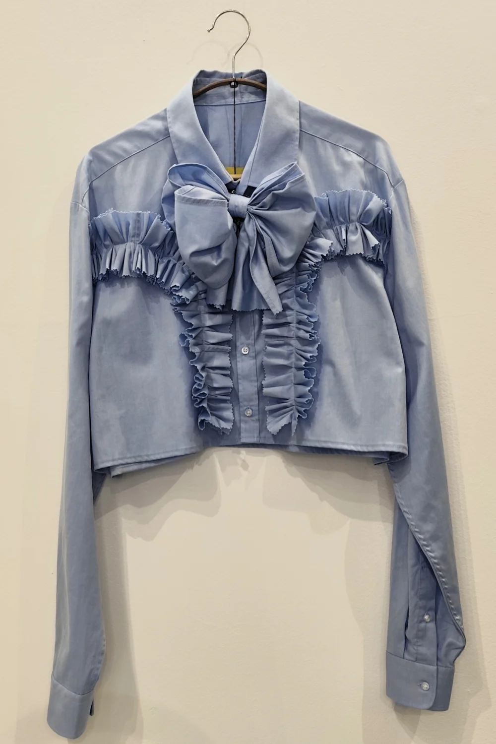 Koszula PIMPUŚ z falbankami błękitna